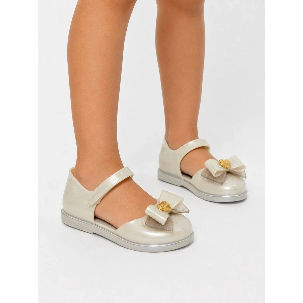 Mini Melissa x Barbie Sweet Love Jelly Flats Pearlescent Toddler 10 US 27 EU